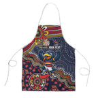 Personalized Adelaide Crows Mascot Apron Aboriginal Dot Art Style Vibrant Indigenous Pattern Design