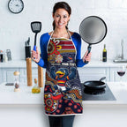 Personalized Adelaide Crows Mascot Apron Aboriginal Dot Art Style Vibrant Indigenous Pattern Design