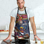 Personalized Adelaide Crows Mascot Apron Aboriginal Dot Art Style Vibrant Indigenous Pattern Design