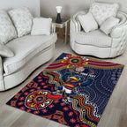 Personalized Adelaide Crows Mascot Area Rug Aboriginal Dot Art Style Vibrant Indigenous Pattern Design