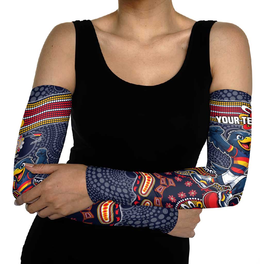 Personalized Adelaide Crows Mascot Arm Sleeves Aboriginal Dot Art Style Vibrant Indigenous Pattern Design
