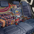 Personalized Adelaide Crows Mascot Back Car Seat Cover Aboriginal Dot Art Style Vibrant Indigenous Pattern Design