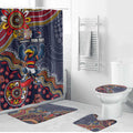 Personalized Adelaide Crows Mascot Bathroom Set Aboriginal Dot Art Style Vibrant Indigenous Pattern Design
