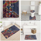 Personalized Adelaide Crows Mascot Bathroom Set Aboriginal Dot Art Style Vibrant Indigenous Pattern Design