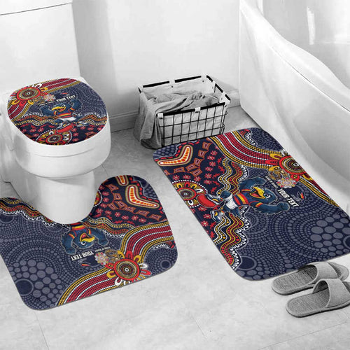 Personalized Adelaide Crows Mascot Bathroom Set Aboriginal Dot Art Style Vibrant Indigenous Pattern Design