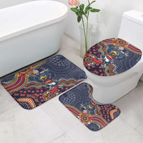 Personalized Adelaide Crows Mascot Bathroom Set Aboriginal Dot Art Style Vibrant Indigenous Pattern Design