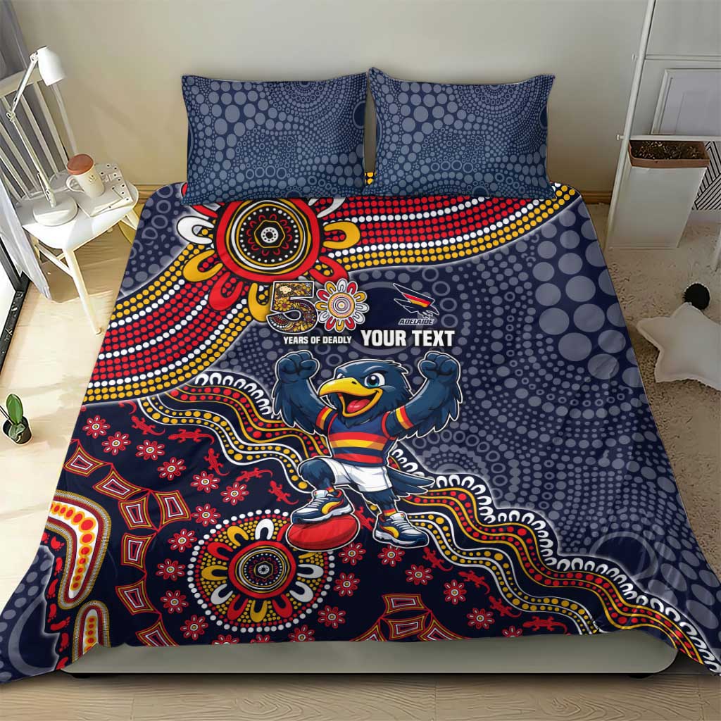 Personalized Adelaide Crows Mascot Bedding Set Aboriginal Dot Art Style Vibrant Indigenous Pattern Design