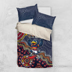 Personalized Adelaide Crows Mascot Bedding Set Aboriginal Dot Art Style Vibrant Indigenous Pattern Design