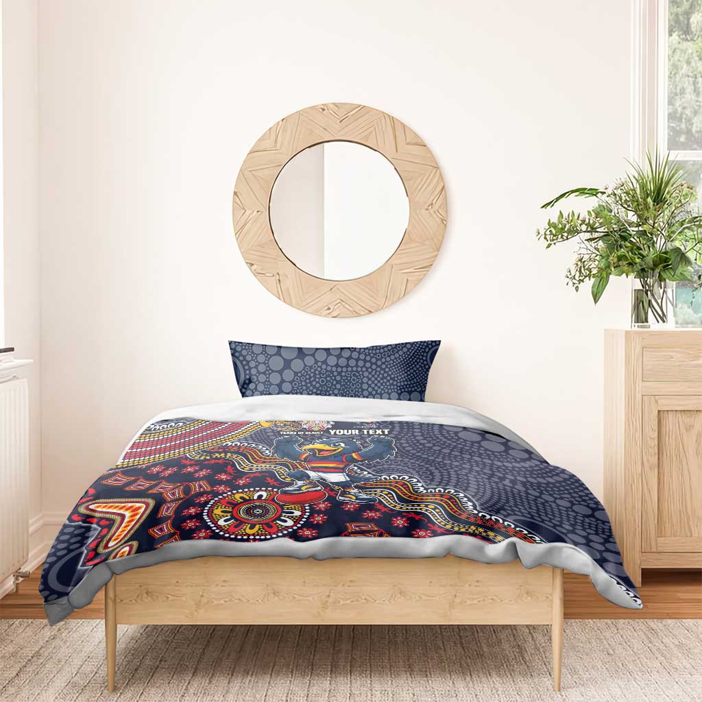 Personalized Adelaide Crows Mascot Bedding Set Aboriginal Dot Art Style Vibrant Indigenous Pattern Design