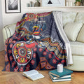 Personalized Adelaide Crows Mascot Blanket Aboriginal Dot Art Style Vibrant Indigenous Pattern Design