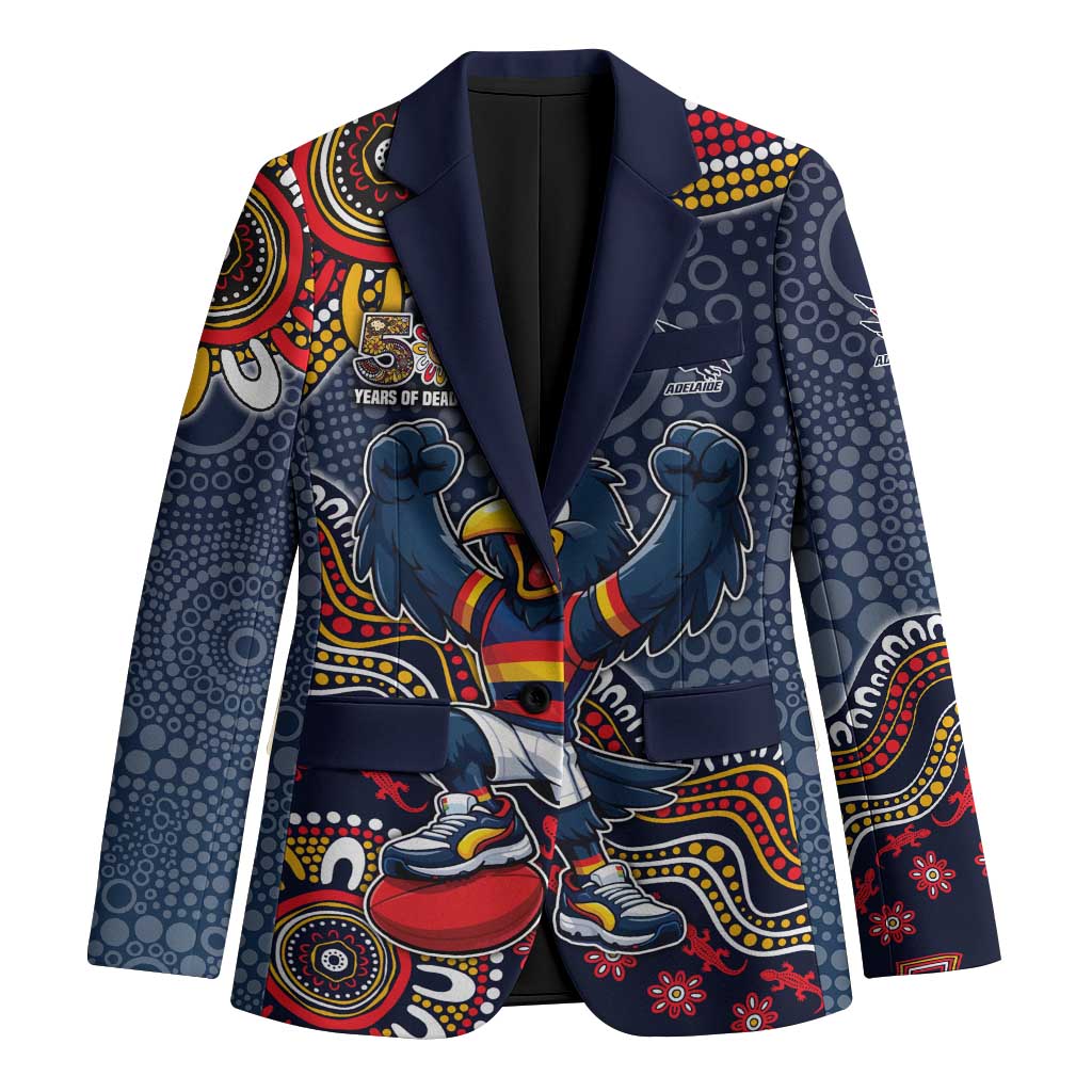 Personalized Adelaide Crows Mascot Blazer Aboriginal Dot Art Style Vibrant Indigenous Pattern Design