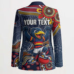 Personalized Adelaide Crows Mascot Blazer Aboriginal Dot Art Style Vibrant Indigenous Pattern Design