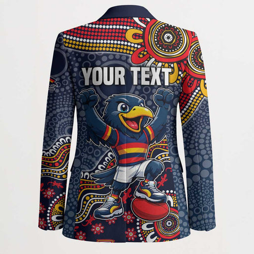 Personalized Adelaide Crows Mascot Blazer Aboriginal Dot Art Style Vibrant Indigenous Pattern Design