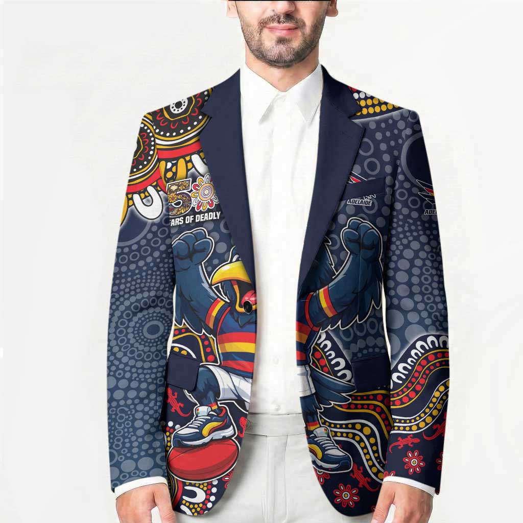 Personalized Adelaide Crows Mascot Blazer Aboriginal Dot Art Style Vibrant Indigenous Pattern Design