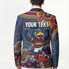 Personalized Adelaide Crows Mascot Blazer Aboriginal Dot Art Style Vibrant Indigenous Pattern Design
