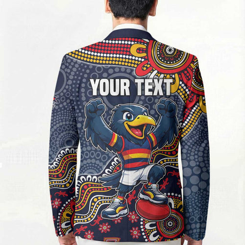 Personalized Adelaide Crows Mascot Blazer Aboriginal Dot Art Style Vibrant Indigenous Pattern Design