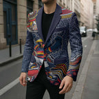 Personalized Adelaide Crows Mascot Blazer Aboriginal Dot Art Style Vibrant Indigenous Pattern Design