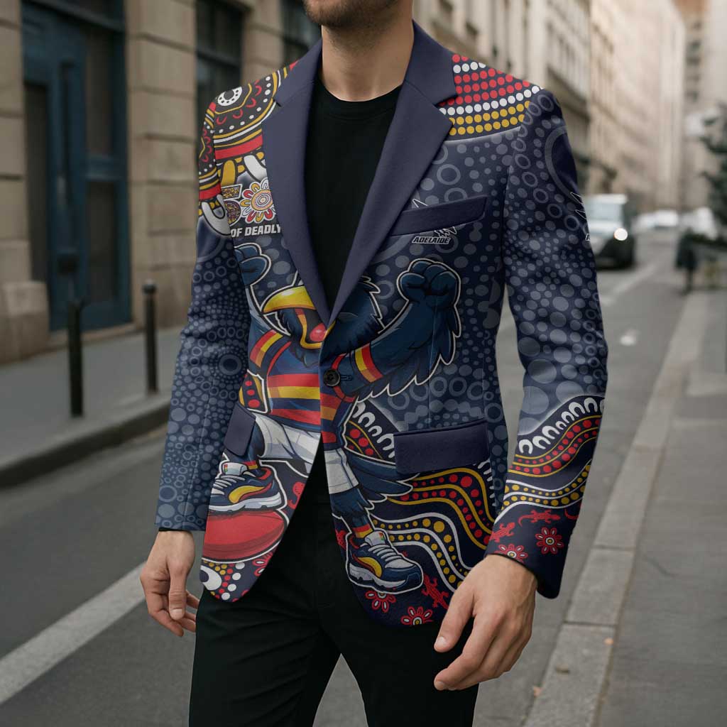 Personalized Adelaide Crows Mascot Blazer Aboriginal Dot Art Style Vibrant Indigenous Pattern Design