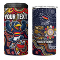 Personalized Adelaide Crows Mascot 4 in 1 Can Cooler Tumbler Aboriginal Dot Art Style Vibrant Indigenous Pattern Design