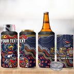 Personalized Adelaide Crows Mascot 4 in 1 Can Cooler Tumbler Aboriginal Dot Art Style Vibrant Indigenous Pattern Design