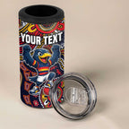 Personalized Adelaide Crows Mascot 4 in 1 Can Cooler Tumbler Aboriginal Dot Art Style Vibrant Indigenous Pattern Design