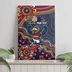 Personalized Adelaide Crows Mascot Canvas Wall Art Aboriginal Dot Art Style Vibrant Indigenous Pattern Design