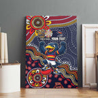 Personalized Adelaide Crows Mascot Canvas Wall Art Aboriginal Dot Art Style Vibrant Indigenous Pattern Design
