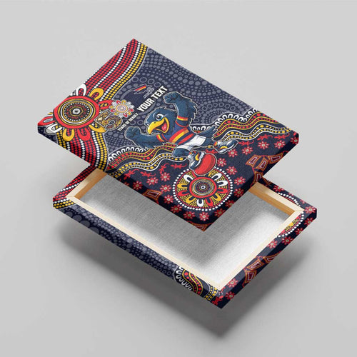 Personalized Adelaide Crows Mascot Canvas Wall Art Aboriginal Dot Art Style Vibrant Indigenous Pattern Design