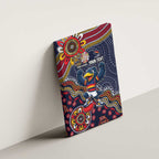 Personalized Adelaide Crows Mascot Canvas Wall Art Aboriginal Dot Art Style Vibrant Indigenous Pattern Design