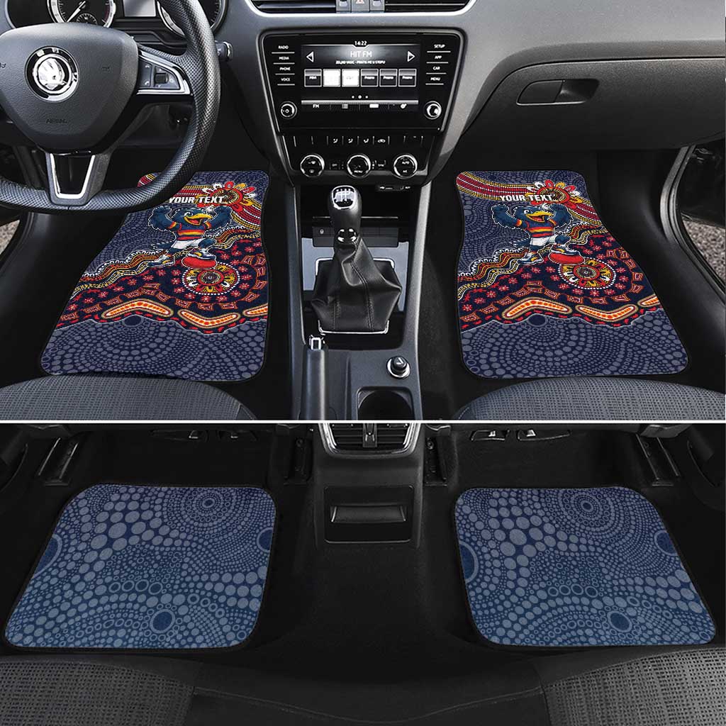Personalized Adelaide Crows Mascot Car Mats Aboriginal Dot Art Style Vibrant Indigenous Pattern Design