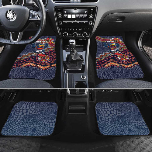 Personalized Adelaide Crows Mascot Car Mats Aboriginal Dot Art Style Vibrant Indigenous Pattern Design
