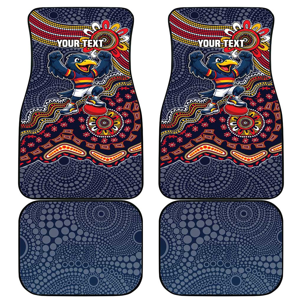 Personalized Adelaide Crows Mascot Car Mats Aboriginal Dot Art Style Vibrant Indigenous Pattern Design