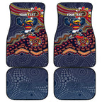 Personalized Adelaide Crows Mascot Car Mats Aboriginal Dot Art Style Vibrant Indigenous Pattern Design