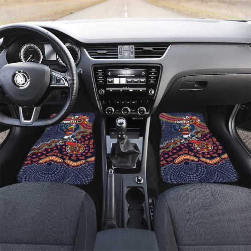 Personalized Adelaide Crows Mascot Car Mats Aboriginal Dot Art Style Vibrant Indigenous Pattern Design