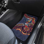 Personalized Adelaide Crows Mascot Car Mats Aboriginal Dot Art Style Vibrant Indigenous Pattern Design
