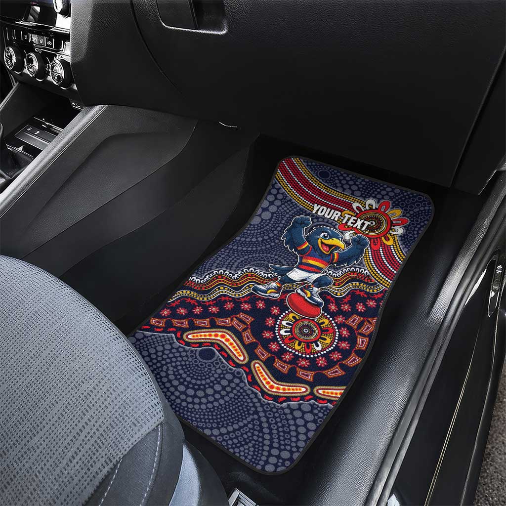 Personalized Adelaide Crows Mascot Car Mats Aboriginal Dot Art Style Vibrant Indigenous Pattern Design