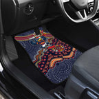 Personalized Adelaide Crows Mascot Car Mats Aboriginal Dot Art Style Vibrant Indigenous Pattern Design