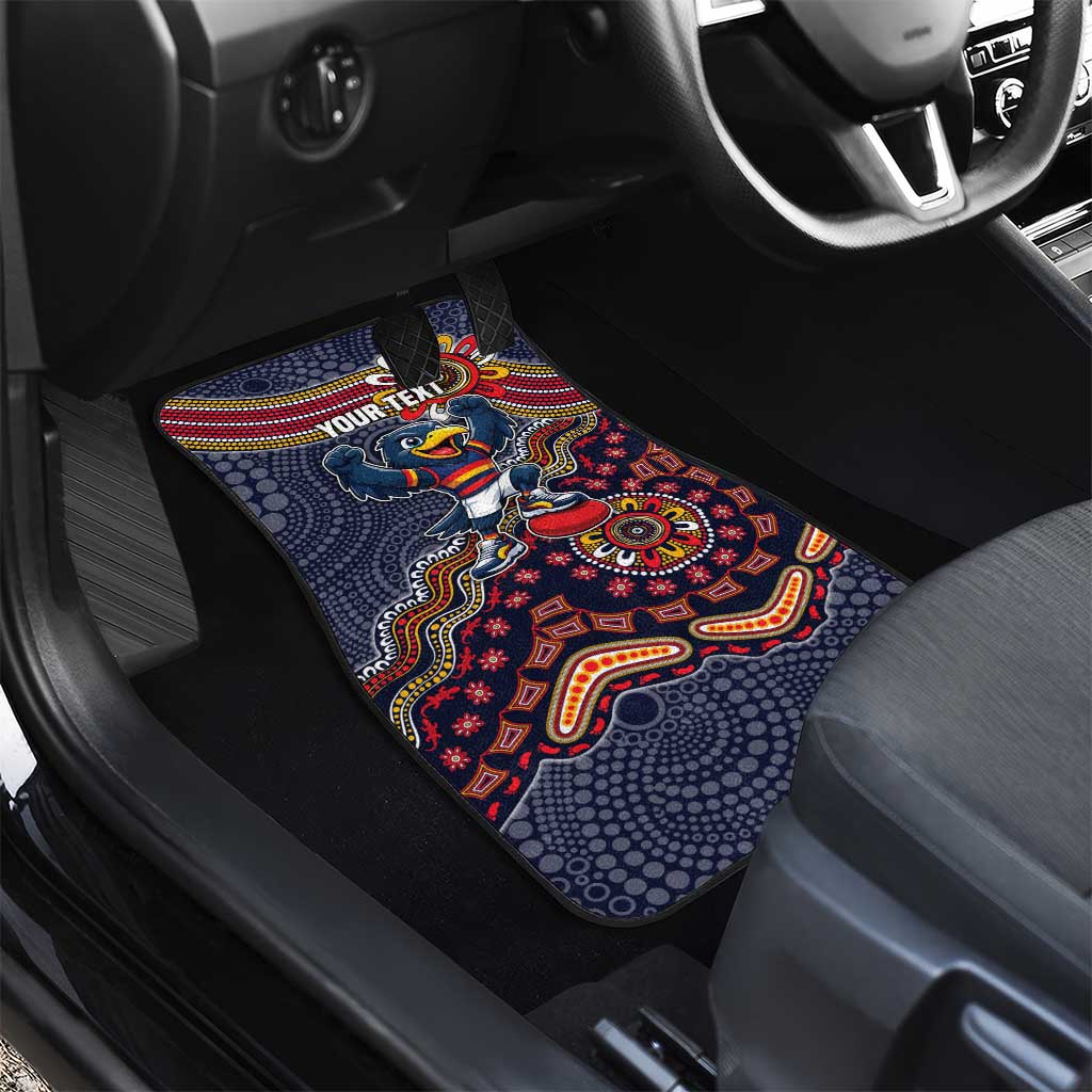 Personalized Adelaide Crows Mascot Car Mats Aboriginal Dot Art Style Vibrant Indigenous Pattern Design