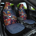 Personalized Adelaide Crows Mascot Car Seat Cover Aboriginal Dot Art Style Vibrant Indigenous Pattern Design