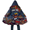 Personalized Adelaide Crows Mascot Cloak Aboriginal Dot Art Style Vibrant Indigenous Pattern Design