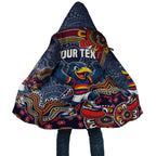 Personalized Adelaide Crows Mascot Cloak Aboriginal Dot Art Style Vibrant Indigenous Pattern Design