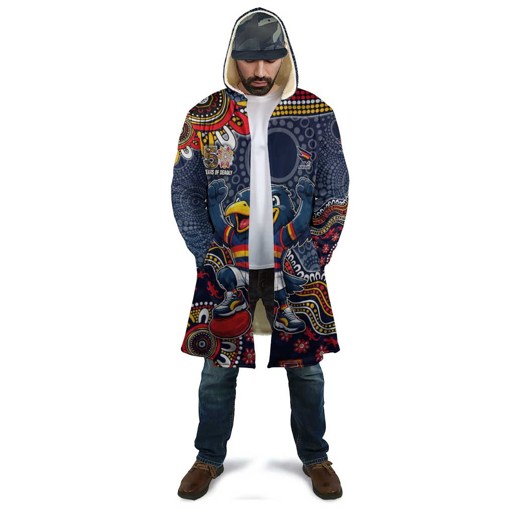 Personalized Adelaide Crows Mascot Cloak Aboriginal Dot Art Style Vibrant Indigenous Pattern Design