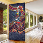 Personalized Adelaide Crows Mascot Door Cover Aboriginal Dot Art Style Vibrant Indigenous Pattern Design