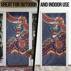 Personalized Adelaide Crows Mascot Door Cover Aboriginal Dot Art Style Vibrant Indigenous Pattern Design