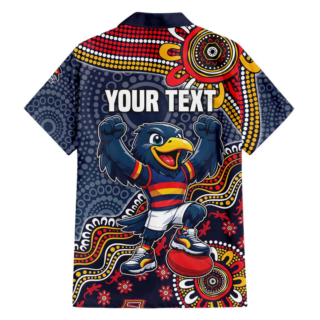 Personalized Adelaide Crows Mascot Family Matching Mermaid Dress and Hawaiian Shirt Aboriginal Dot Art Style Vibrant Indigenous Pattern Design