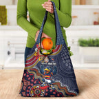 Personalized Adelaide Crows Mascot Grocery Bag Aboriginal Dot Art Style Vibrant Indigenous Pattern Design