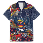 Personalized Adelaide Crows Mascot Hawaiian Shirt Aboriginal Dot Art Style Vibrant Indigenous Pattern Design