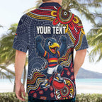 Personalized Adelaide Crows Mascot Hawaiian Shirt Aboriginal Dot Art Style Vibrant Indigenous Pattern Design