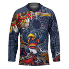 Personalized Adelaide Crows Mascot Hockey Jersey Aboriginal Dot Art Style Vibrant Indigenous Pattern Design