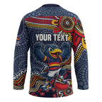 Personalized Adelaide Crows Mascot Hockey Jersey Aboriginal Dot Art Style Vibrant Indigenous Pattern Design
